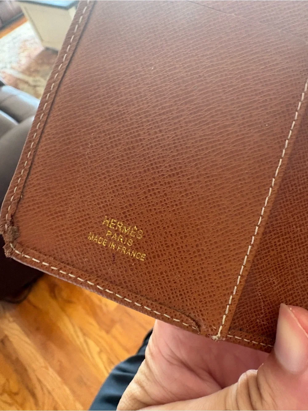 Hermes compact tan